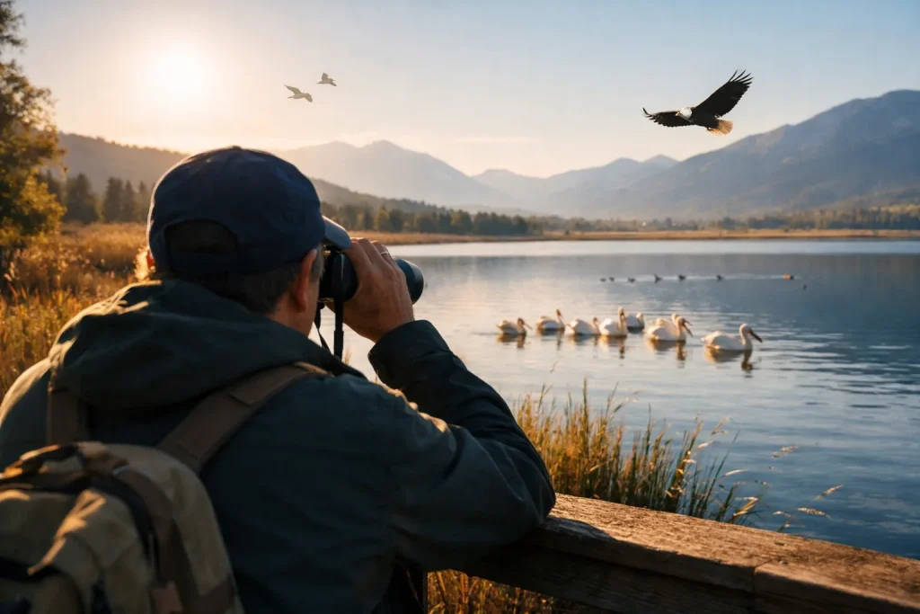Observation des oiseaux autour du Grand Lac aux États-Unis